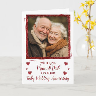 Carte de 40 ans de mariage rubis avec photo