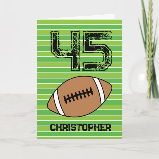 Carte de 45e anniversaire de football vert (Devant)