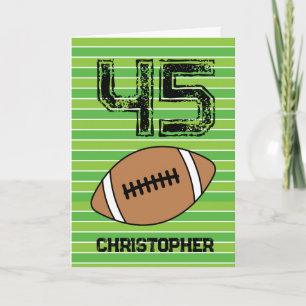 Carte de 45e anniversaire de football vert