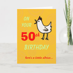 Carte de 50e anniversaire du poulet du printemps