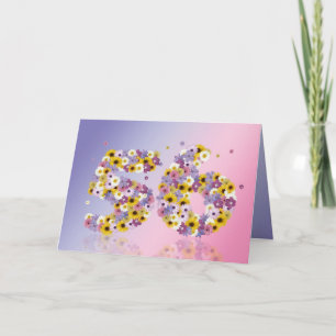Carte de 56ème anniversaire avec lettres fleuries