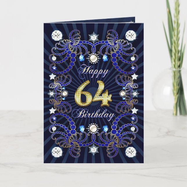 Carte de 64ème anniversaire avec des masses de bij (Devant)