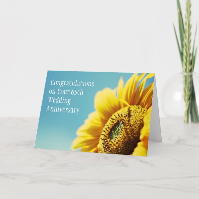 Carte de 65e anniversaire de mariage / ou pour n'i (Devant)