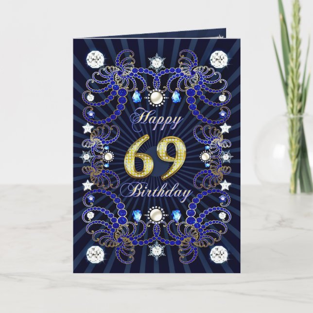 Carte de 69ème anniversaire avec des masses de bij (Devant)