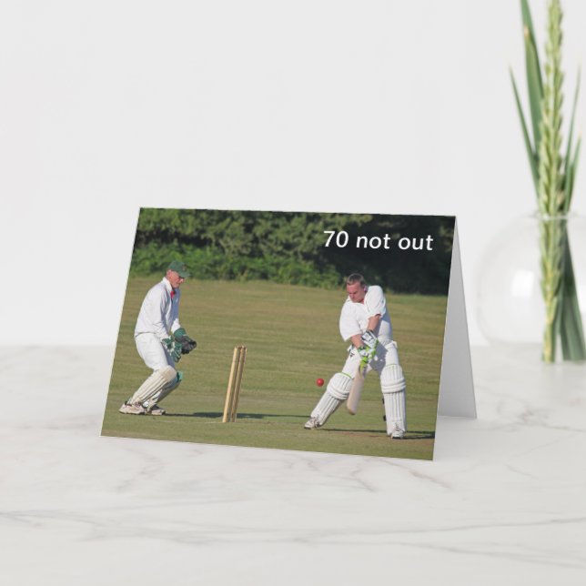 Carte de 70e anniversaire de cricket (Devant)