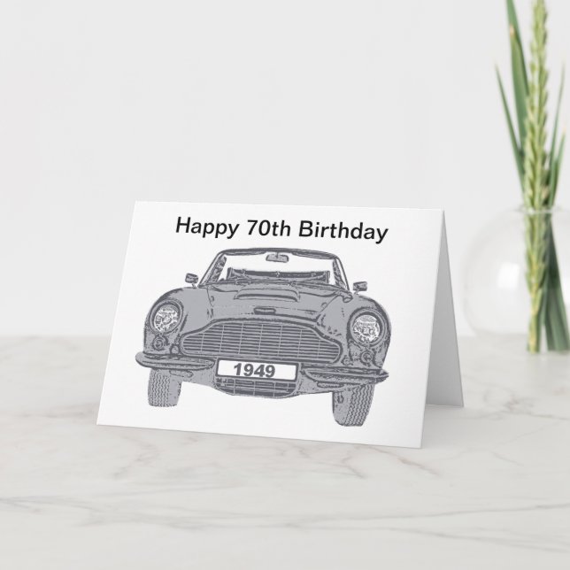 Carte de 70ème anniversaire pour les amateurs de v (Devant)