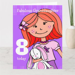 Carte de 8e anniversaire de la petite fille violet