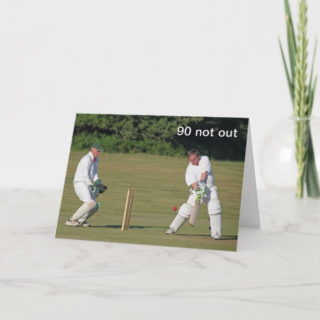 Carte de 90e anniversaire de cricket (Devant)