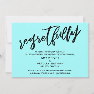 Carte de Annulation de Mariage Regrettable Aqua Cl