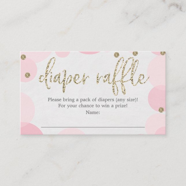 Carte de Baby shower à broche à broche rose Polka (Devant)
