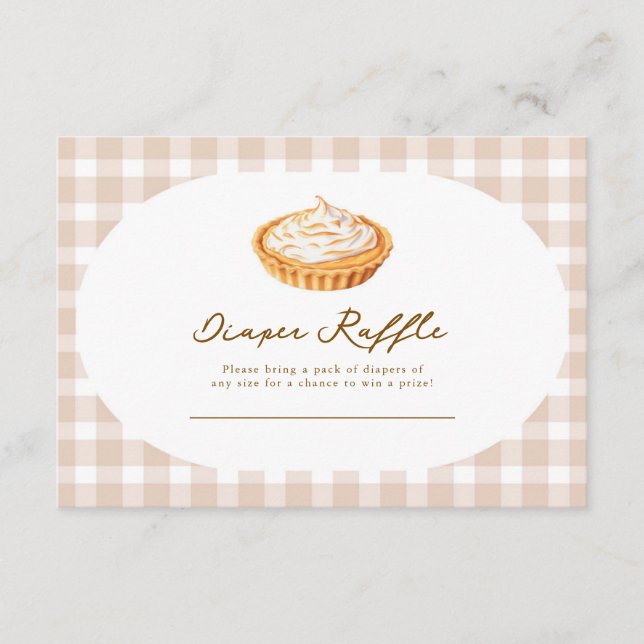 Carte de Baby shower à tarte à croûte 3,5x5 (Devant)