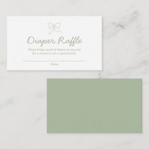 Carte de Baby shower Boho Sage Green Diaper Raffle