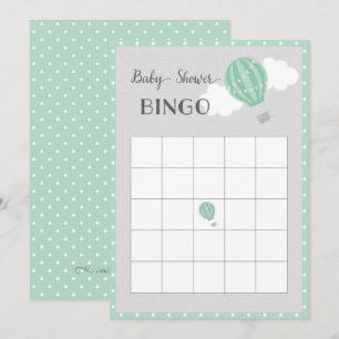 Carte de Baby shower de bingo à air chaud