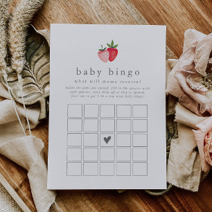 Carte de Baby shower de Bingo de fraise HEIDI