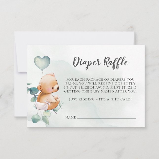 Carte de Baby shower de carafe de couches (Devant)