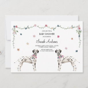 Carte de Baby shower de chien dalmate