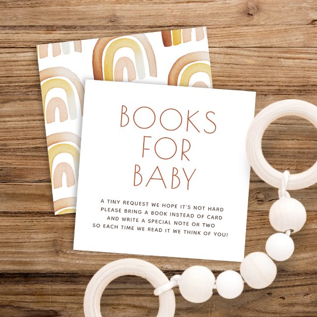 Carte de Baby shower de demande de livre arc-en-ci (Créateur téléchargé)