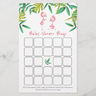 Carte de Baby shower de Flamant rose rose Twins