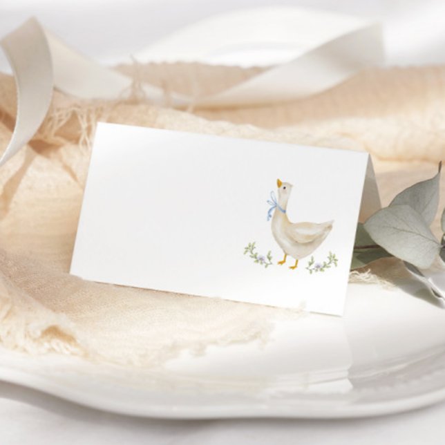 Carte de Baby shower de la Bow bleu oie (Créateur téléchargé)
