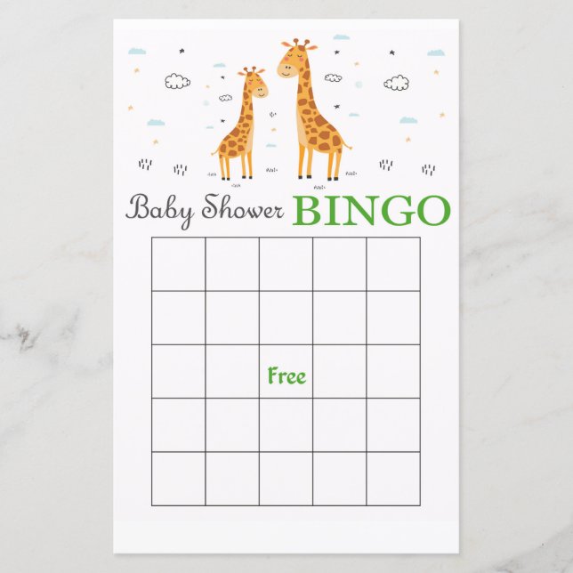 Carte de baby shower de la Giraffe Cute (Devant)