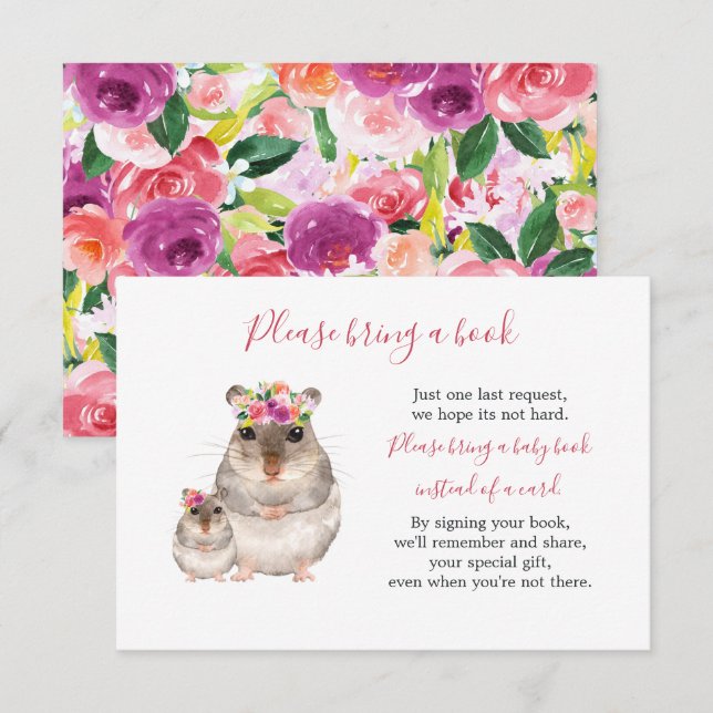 Carte de Baby shower de la souris et de la mère do (Devant / Derrière)