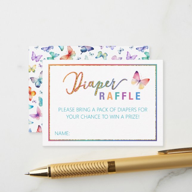 Carte de Baby shower de papier-mouche (Devant/Arrière en situation)