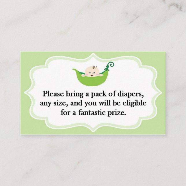 Carte de Baby shower de pois doux au filet de cuis (Devant)