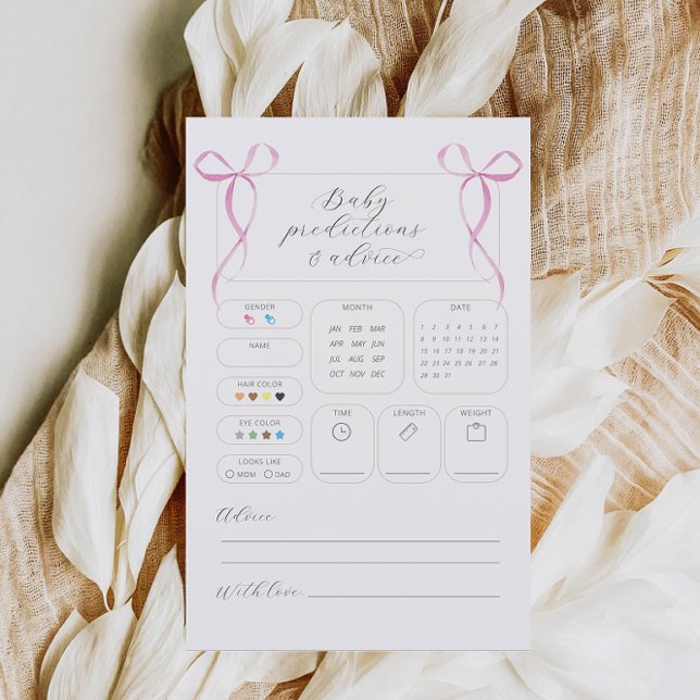 Carte de Baby shower de prédictions et de conseils (Créateur téléchargé)