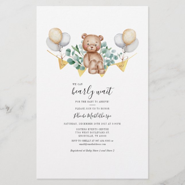 Carte de Baby shower de verdure Eucalyptus de l'ou (Devant)