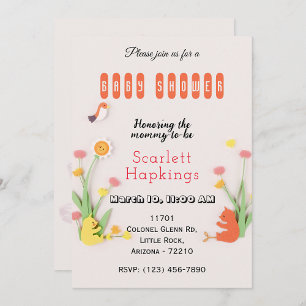Carte de Baby shower doux et floral