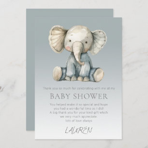 Carte de Baby shower Eléphant Budget Cute
