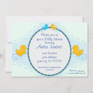 carte de baby shower en caoutchouc