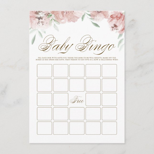 Carte de Baby shower Mauve Blush Pink Flowers (Devant)