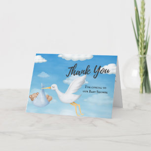 Carte de Baby shower Merci Stork Boys