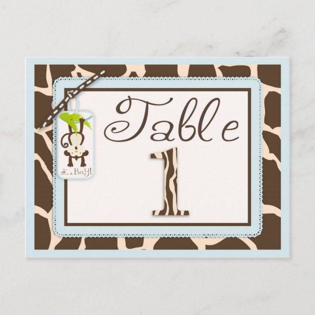 Carte de Baby shower Safari Monkey Poster de anima (Devant)
