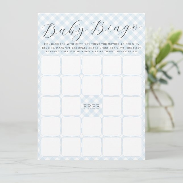 Carte de Baby shower Sweet En vichy Baby Bingo (Debout devant)