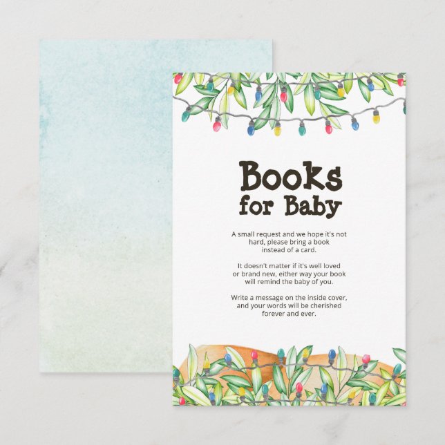 Carte de Baby shower verte Demande de réservation (Devant / Derrière)