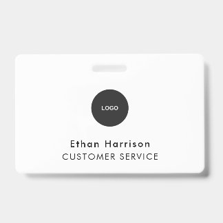 Carte de badge d'identification | Logo blanc du pe