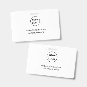 Carte de badge d'identification   Logo blanc du pe