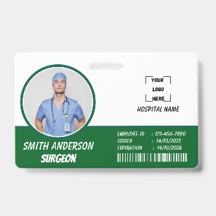 Carte de badge d'identification photo d'infirmière