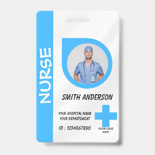 Carte de badge d'identification photo d'infirmière