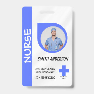 Carte de badge d'identification photo d'infirmière