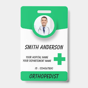 Carte de badge photo d'infirmière de soins de sant