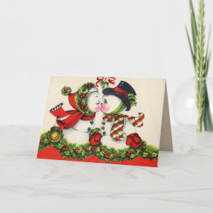 Carte de baiser des Snowpeople de Noël