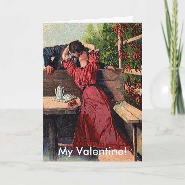 Carte de baiser vintage Valentines Couple (Devant)