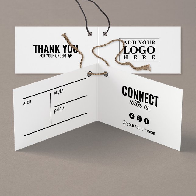 Carte de balise Hang blanc pour vêtements pliés mo (Créateur téléchargé)