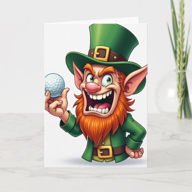 Carte de balle de golf Lucky Leprechaun (Devant)