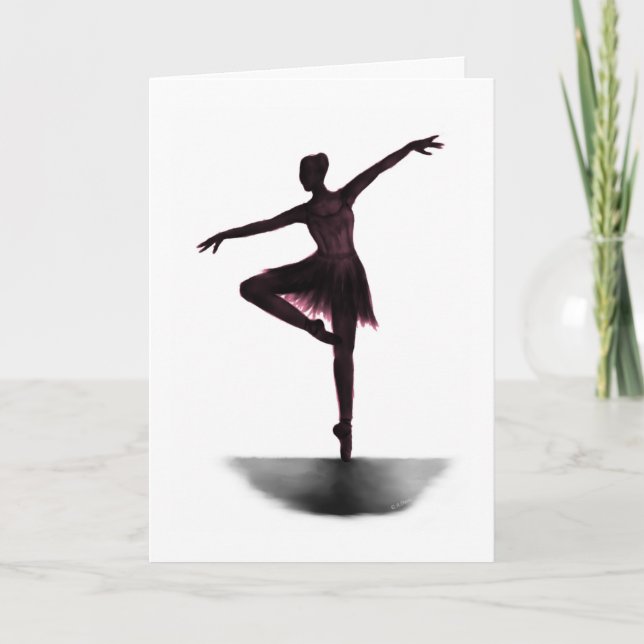 Carte de ballerine "Grace" - rose (Devant)