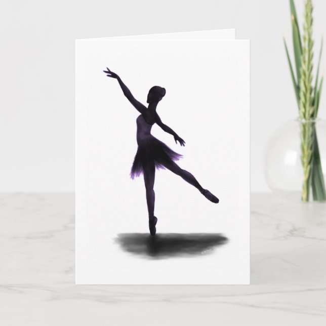 Carte de ballerine "Practice Makes Perfect" - viol (Devant)
