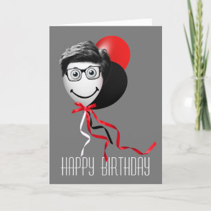 Carte de ballons d'anniversaire de l'homme